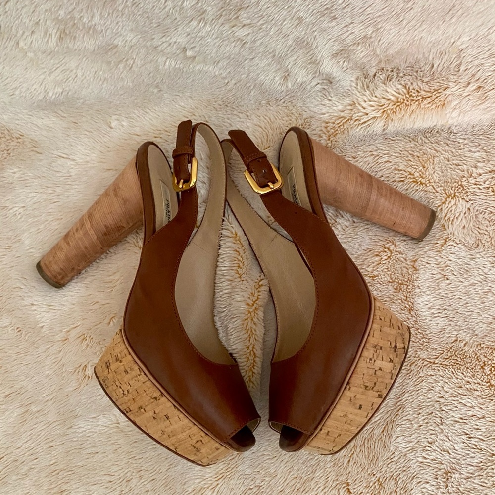 Authentic PRADA SLING BACK RUST COLOR - Picture 3 of 11